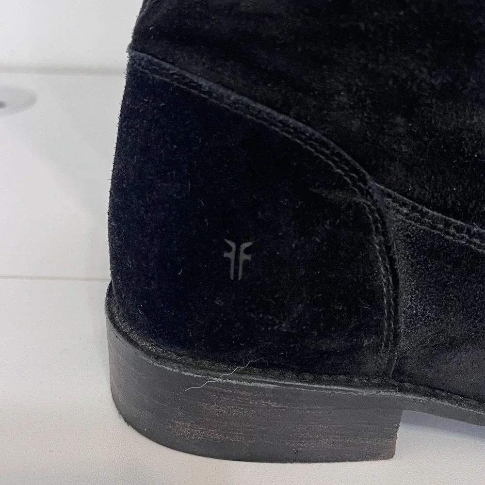 Frye Womens Over The Knee Suede Boots Size 7 Black‎ Western Riding Festival